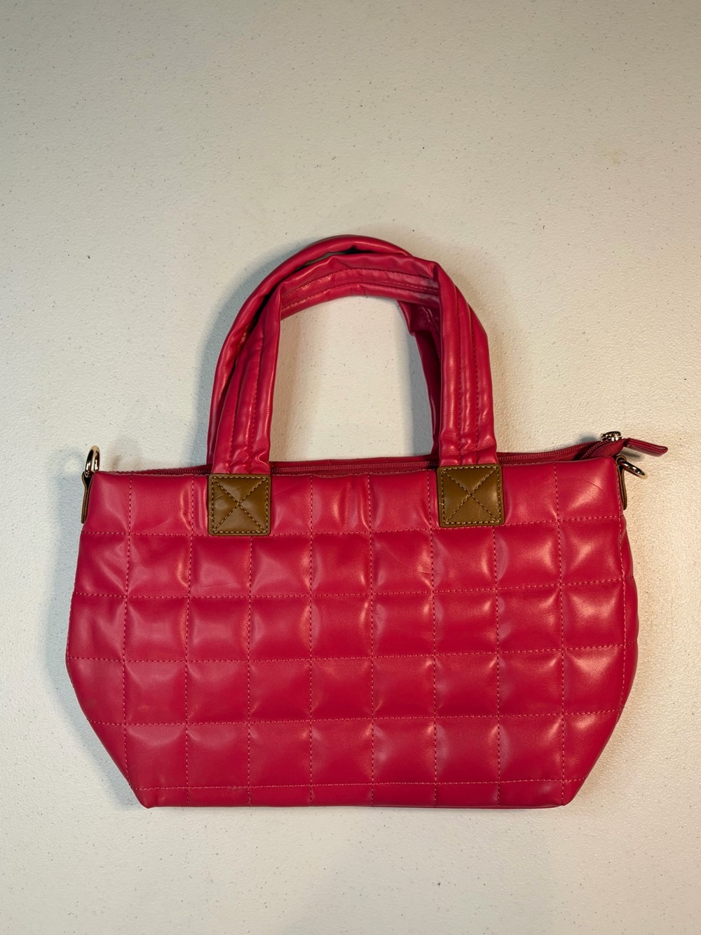 Viva Terry Hot Pink Quilted Satchel Handbag Gold Tone Hardware‎ NEW